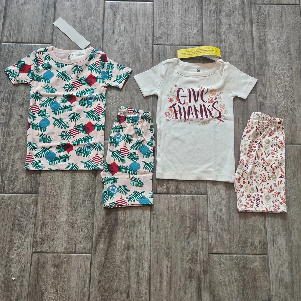 Gymboree Pajama Set Lot of 2 Size 5 NEW Thanksgiving Christmas PJs Holiday Fall